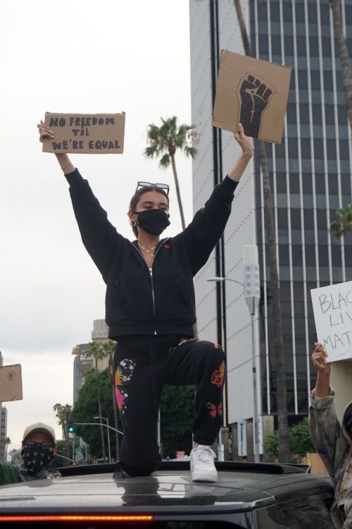 Madison Beer at Black Lives Matter Protest in Los Angeles 2020/06/01 11