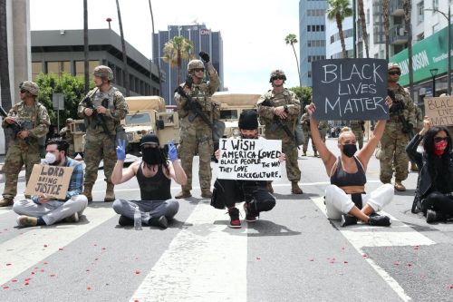 Madison Beer Out Black Lives Matter Protesting on Road in Los Angeles 2020/06/02 1