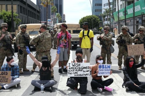 Madison Beer Out Black Lives Matter Protesting on Road in Los Angeles 2020/06/02 3