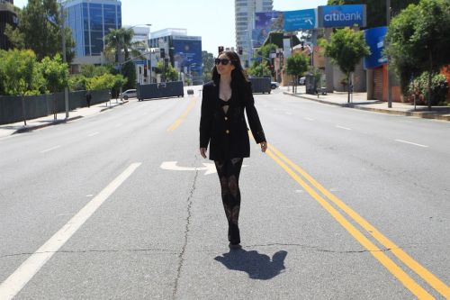 Megan Pormer in Front of Her Billboard on Sunset Blvd in Hollywood 2020/06/04 1