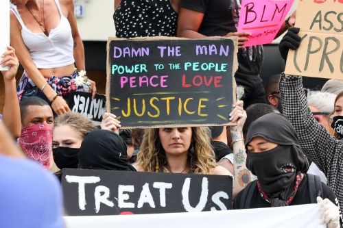 Paris Jackson at a Black Lives Matter Protest in Los Angeles 2020/06/01 2