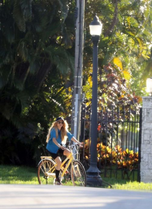 Paulina Rubio Riding a Bike Out in Miami 2020/06/15 1