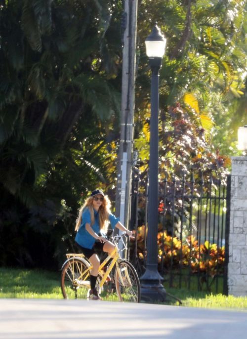 Paulina Rubio Riding a Bike Out in Miami 2020/06/15