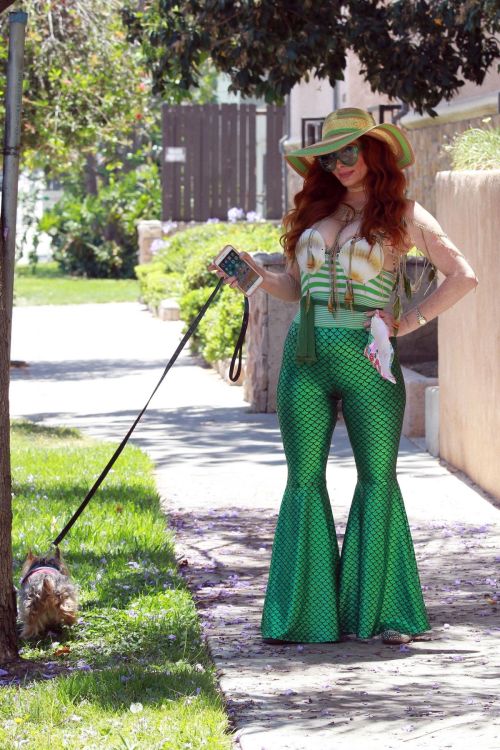 Phoebe Price in a Mermaid Outfit Out with Her Dog in Los Angeles 2020/06/12 10