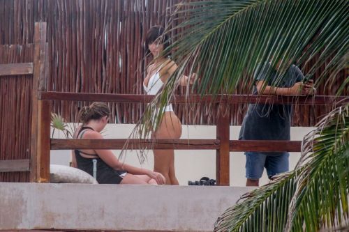 Rachel Cook in Swimsuit at a Beach in Tulum 2020/06/17
