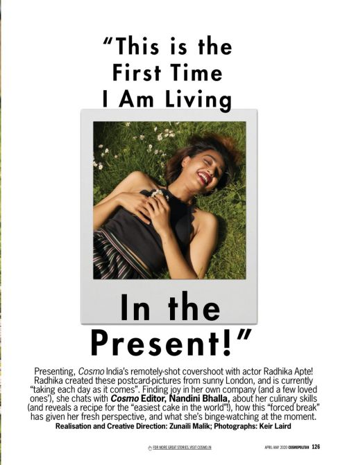 Radhika Apte in Cosmopolitan Magazine, India April/May 2020 3