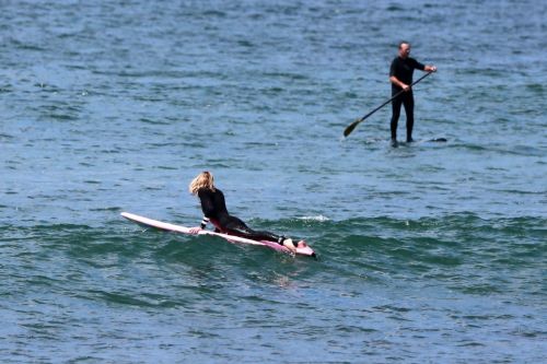 Robin Wright Surfing at a Beach in Malibu 2020/06/12 5