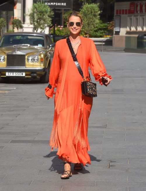 Vogue Williams in a Orange Dress Leaves Global Radio in London 2020/06/07 2