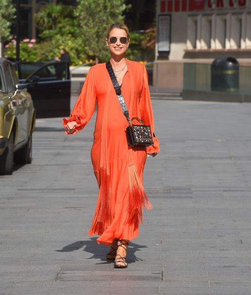 Vogue Williams in a Orange Dress Leaves Global Radio in London 2020/06/07 4