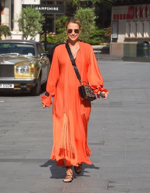 Vogue Williams in a Orange Dress Leaves Global Radio in London 2020/06/07 6