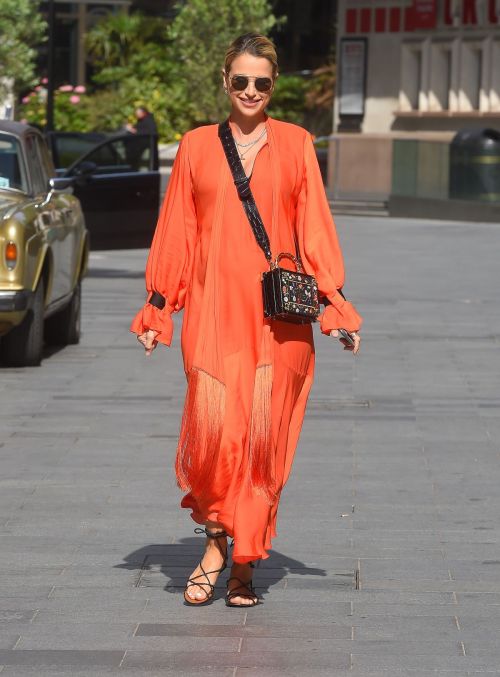 Vogue Williams in a Orange Dress Leaves Global Radio in London 2020/06/07 8