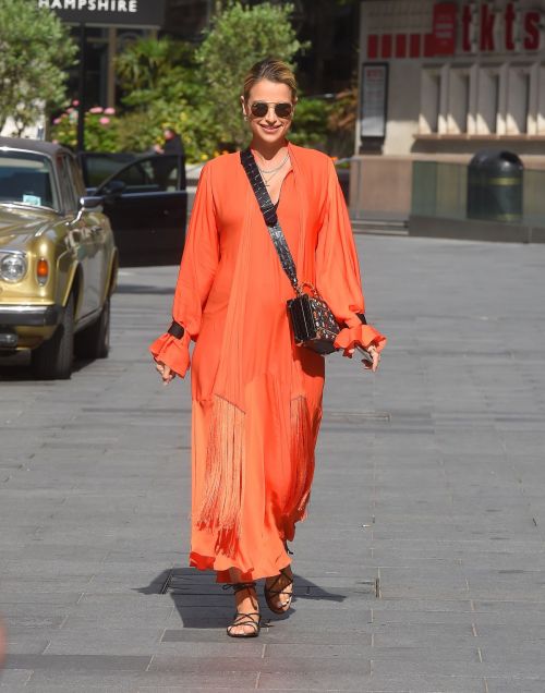 Vogue Williams in a Orange Dress Leaves Global Radio in London 2020/06/07 9