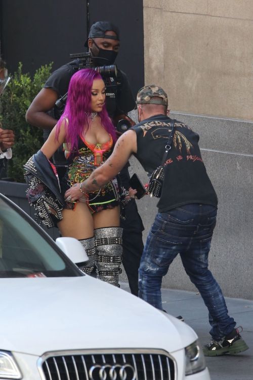 Bebe Rexha and Doja Cat on the Set of Baby I'm Jealous Music Video in Los Angeles 2020/09/23
