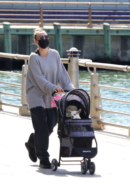 Kaley Cuoco Out with Her Dog at Manhattan's Hudson River Park 2020/09/20