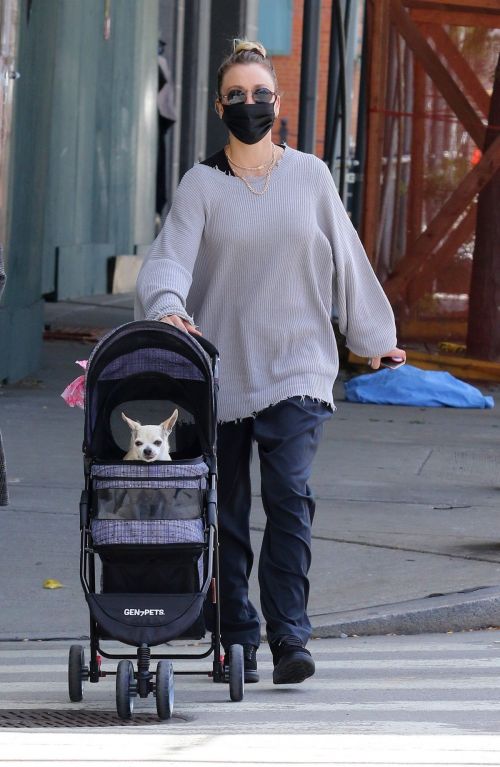 Kaley Cuoco Out with Her Dog at Manhattan