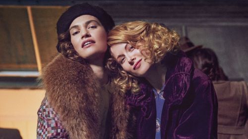 Lily James and Emily Beecham at The Pursuit of Love Promos, September 2020 5