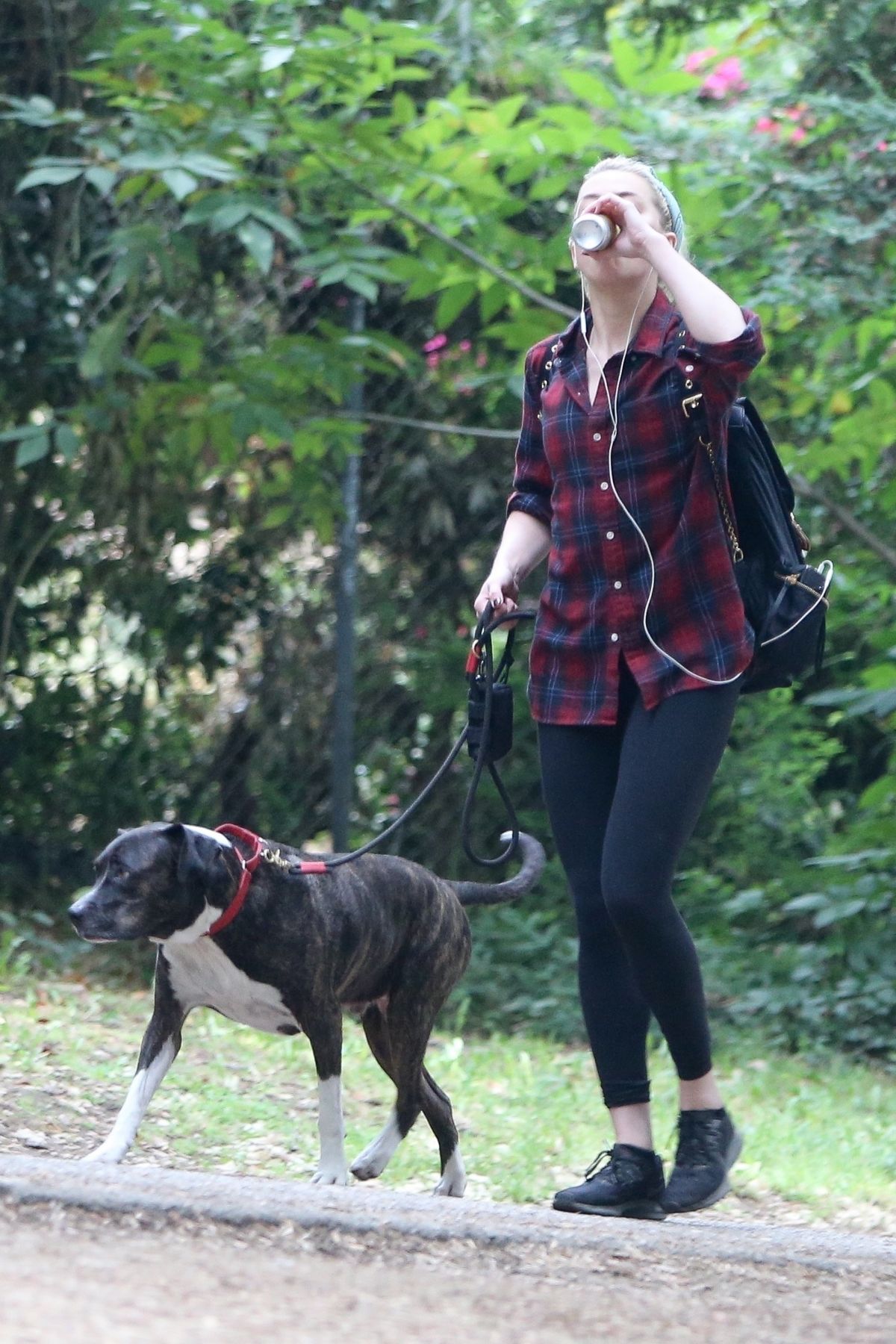 Amber Heard walks with her dog out in Los Feliz 2020/10/25 2