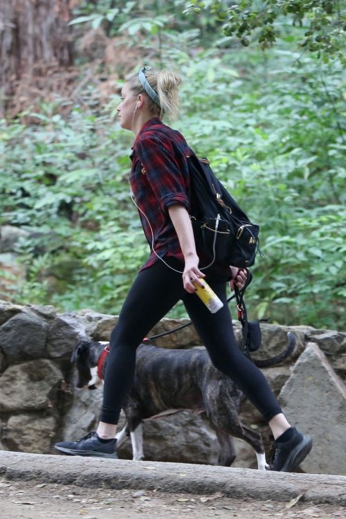 Amber Heard walks with her dog out in Los Feliz 2020/10/25