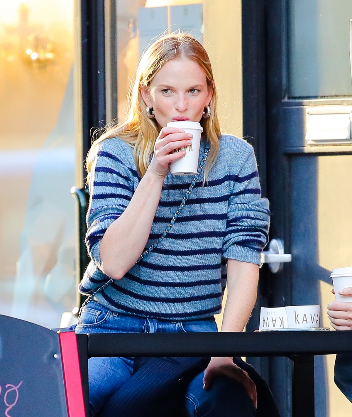 Anne Vyalitsyna Out for Coffee at The Kava in New York 2020/10/23 12