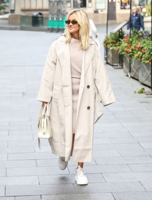 Ashley Roberts in Long Coat Leaves Heart Radio in London 2020/09/25