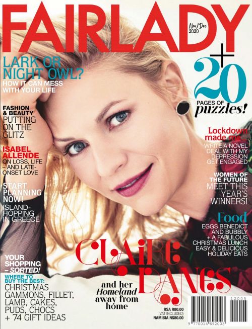 Claire Danes Photoshoot for Fairlady Magazine, November 2020 Issue