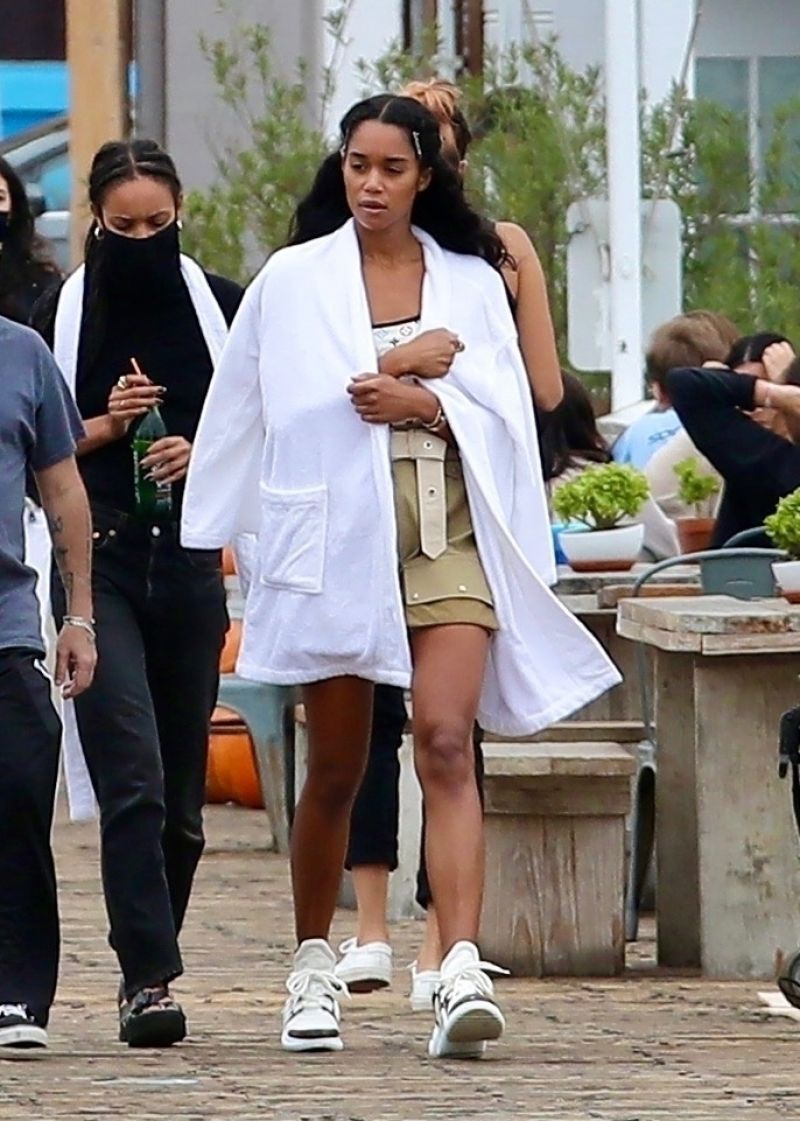 Laura Harrier on the Set of Her New Movie at Malibu Pier in Los Angeles 2020/10/26