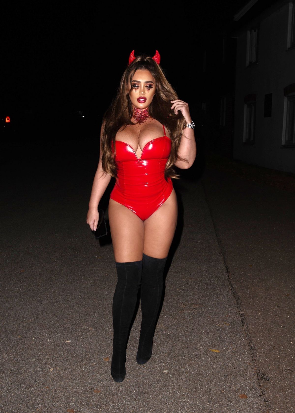 Lauren Goodger in a Halloween Costume Night Out in Essex 2020/10/25