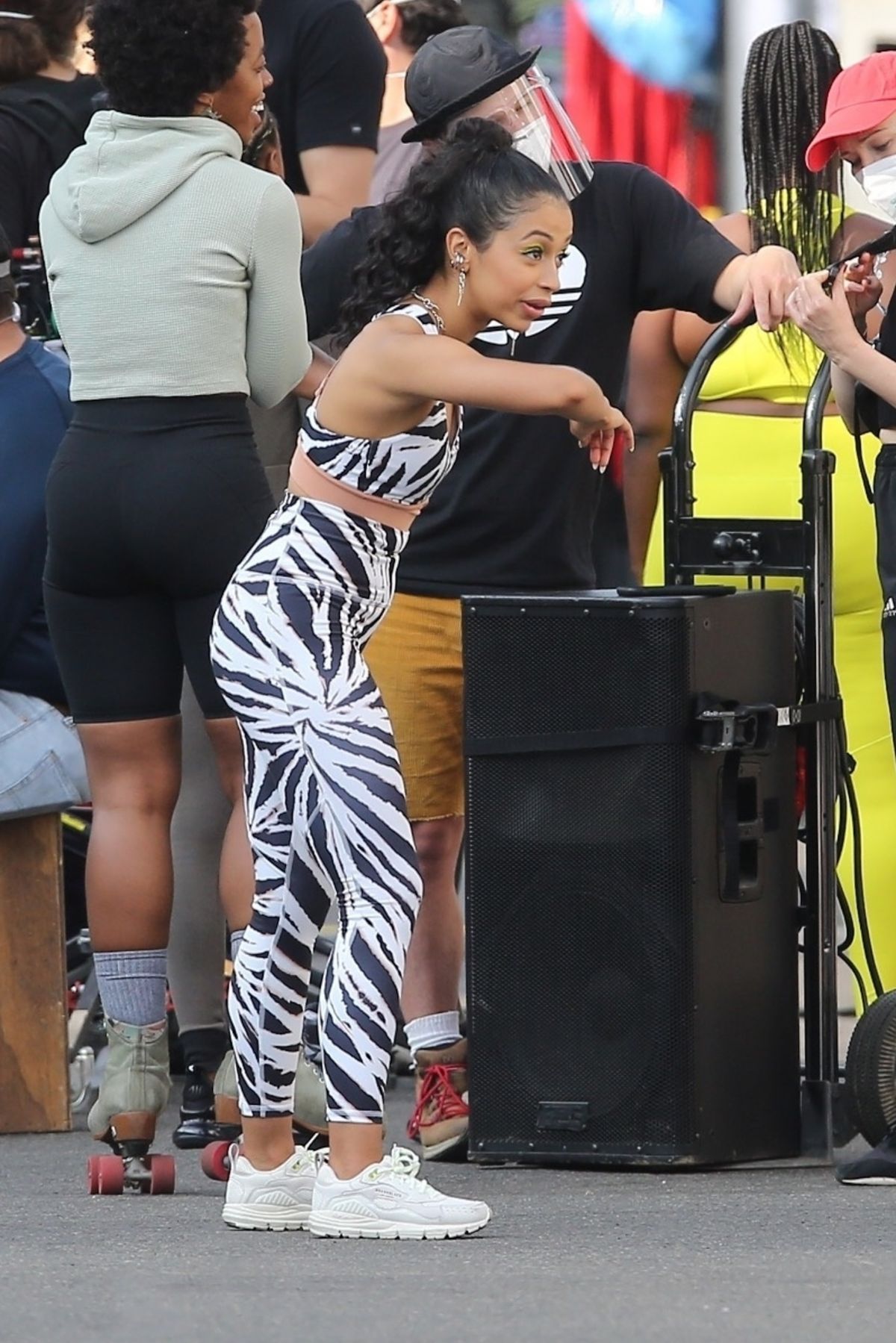 Liza Koshy Filming Fabletics Commercial 2020/10/26