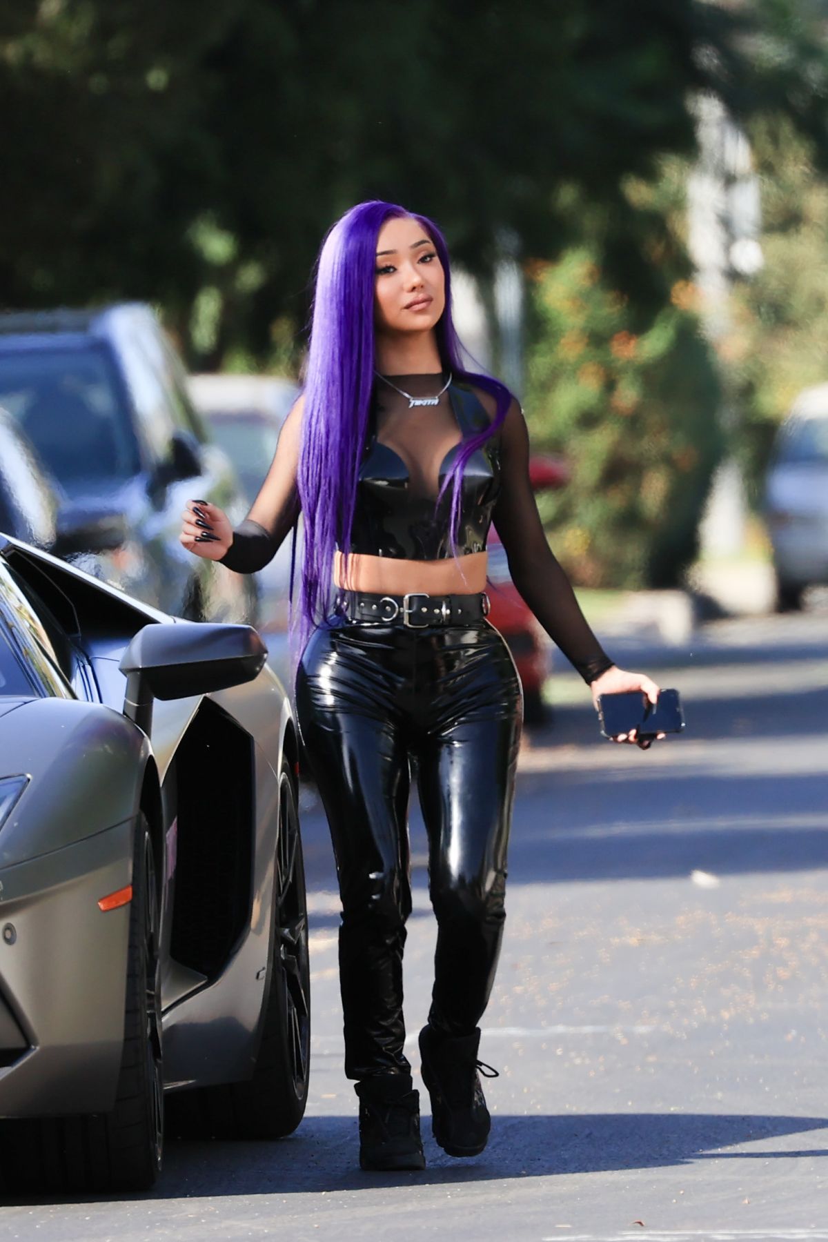 Nikita Dragun Out with Her Lamborghini in Hollywood 2020/10/26