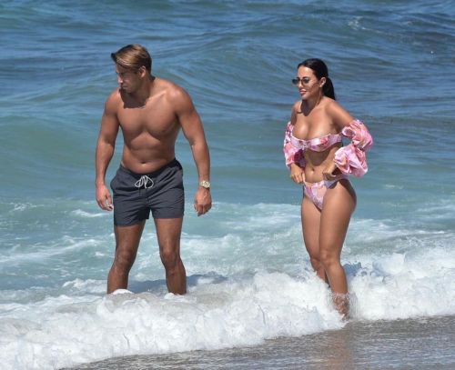 Yazmin Oukhellou in Bikini and James Lock at a Beach in Cyprus 2020/10/24