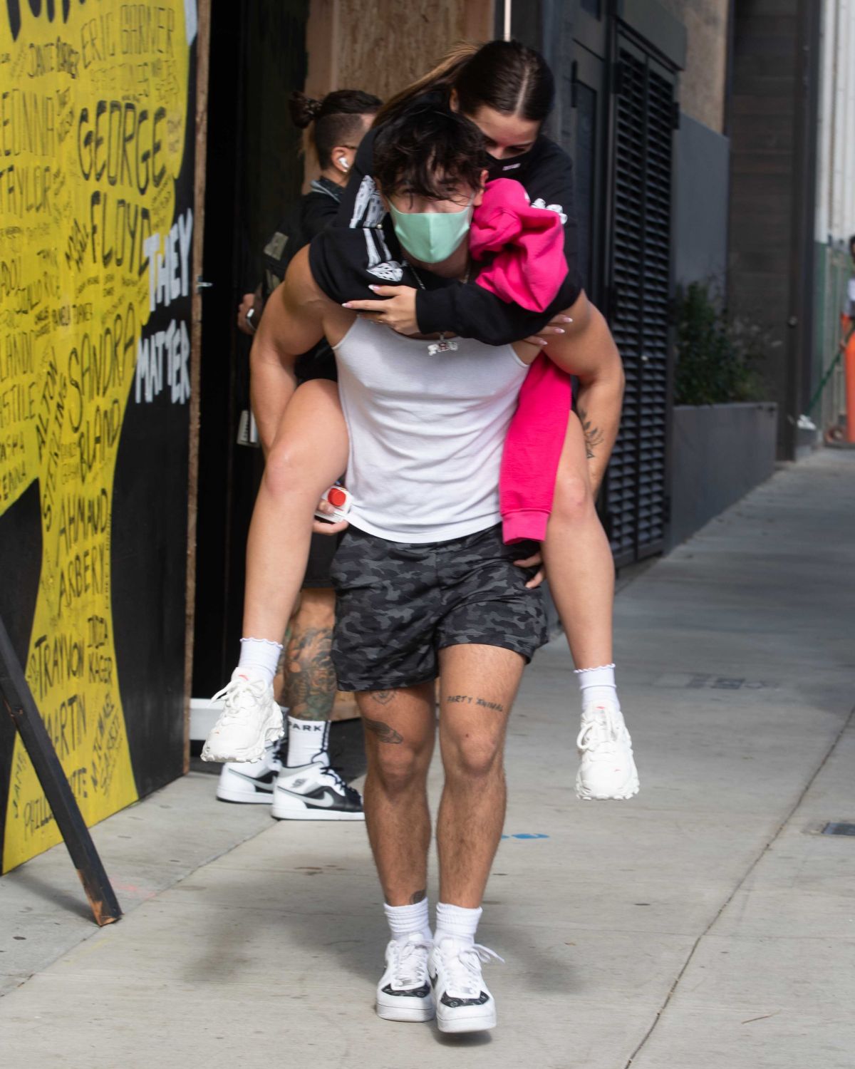 Addison Rae Gets Piggy Back Ride from Bryce Hall Out in Los Angeles 2020/11/12 4