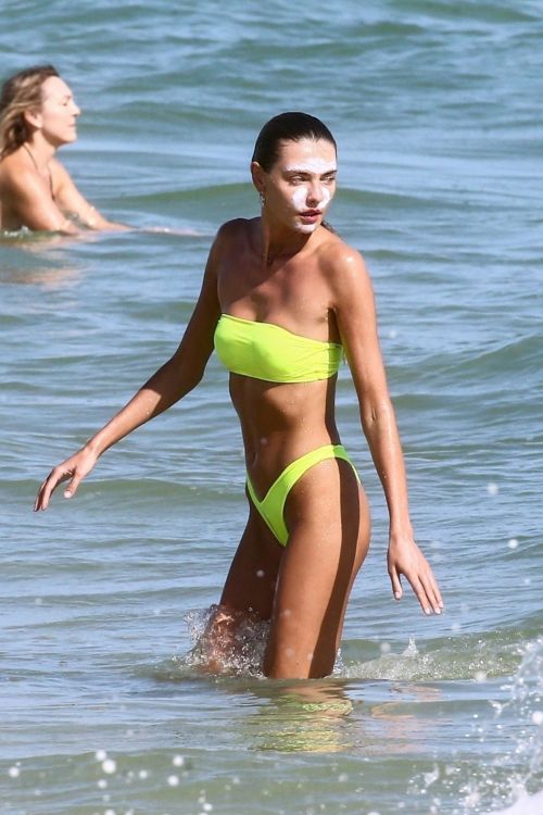 Alina Baikova in Neon Bikini at a Beach 2020/11/26 8
