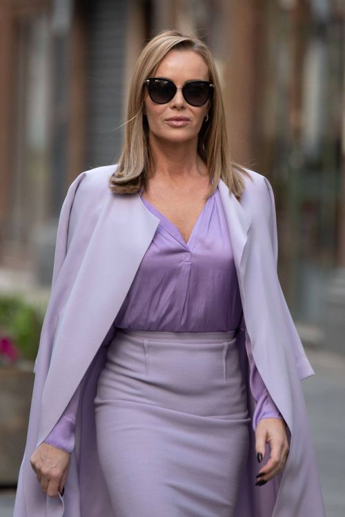 Amanda Holden in Light Purple Outfit Leaves Heart FM in London 11/26/2020