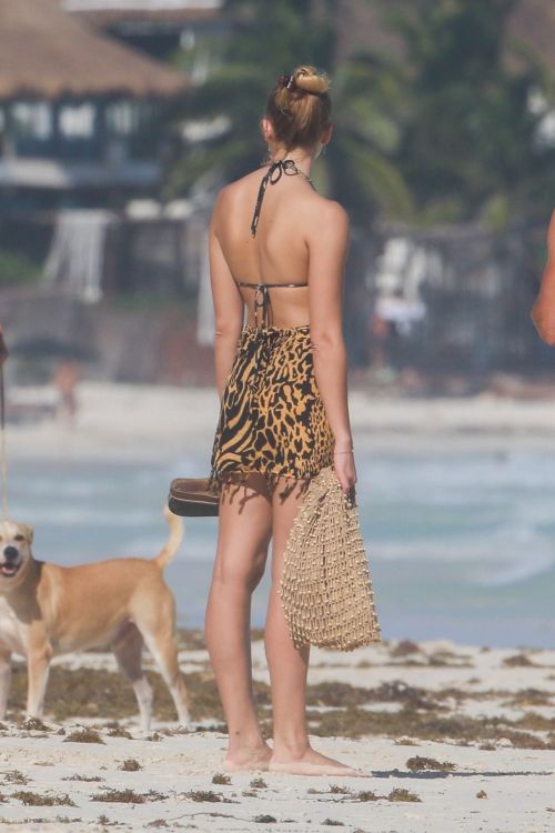 American Model Rachel Hilbert in Bikini at a Beach in Tulum 11/26/2020 7