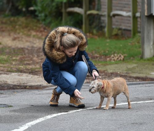Amy Hart Out with Her Dog in West Sussex 2020/11/27 2