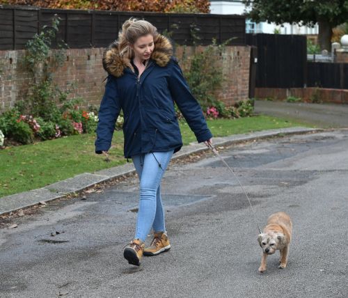 Amy Hart Out with Her Dog in West Sussex 2020/11/27 7