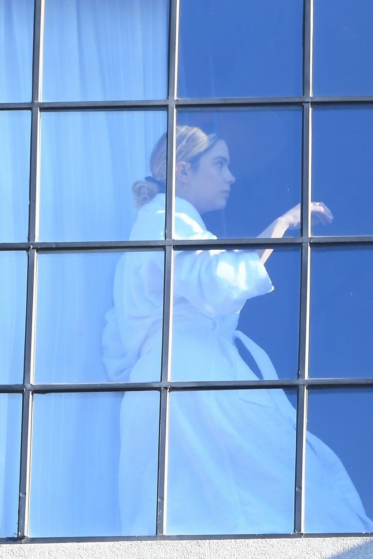 Ashley Benson seen Bathrobe in Her Hotel in New York 11/24/2020