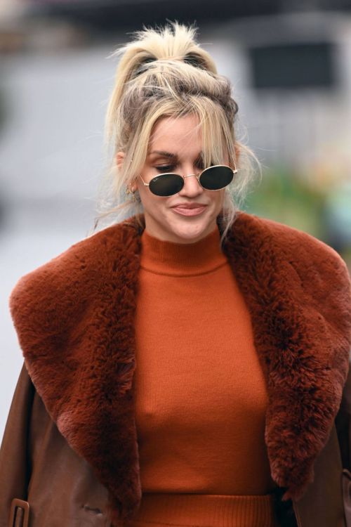 Ashley Roberts seen in Rust Color Dress Arrives at Heart Radio in London 11/24/2020 1