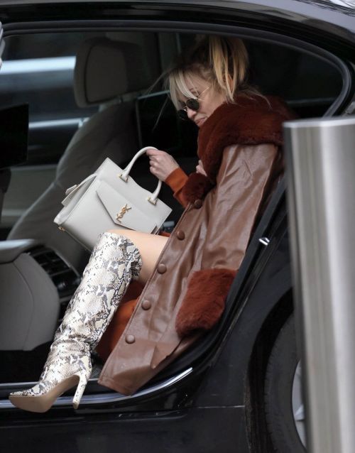Ashley Roberts seen in Rust Color Dress Arrives at Heart Radio in London 11/24/2020 5