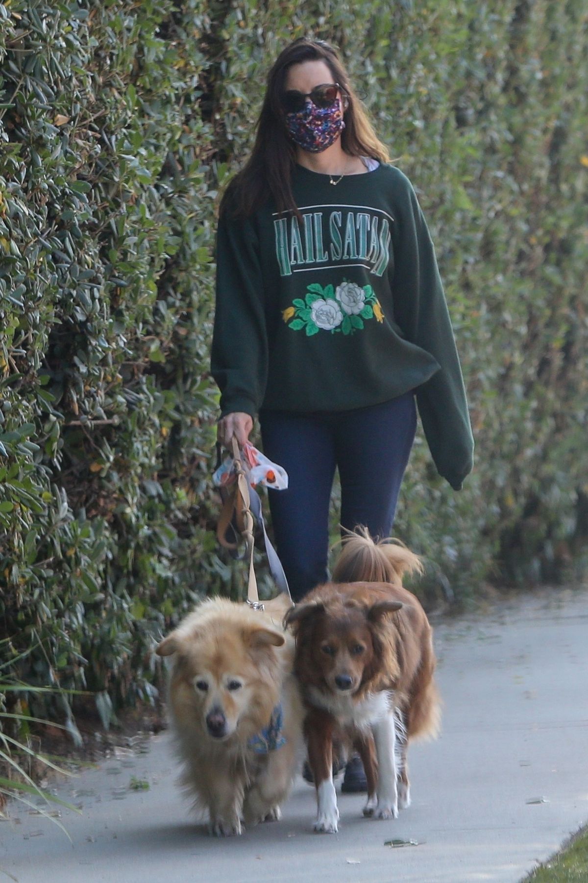 Aubrey Plaza Out with Her Dogs in Los Angeles 2020/11/21