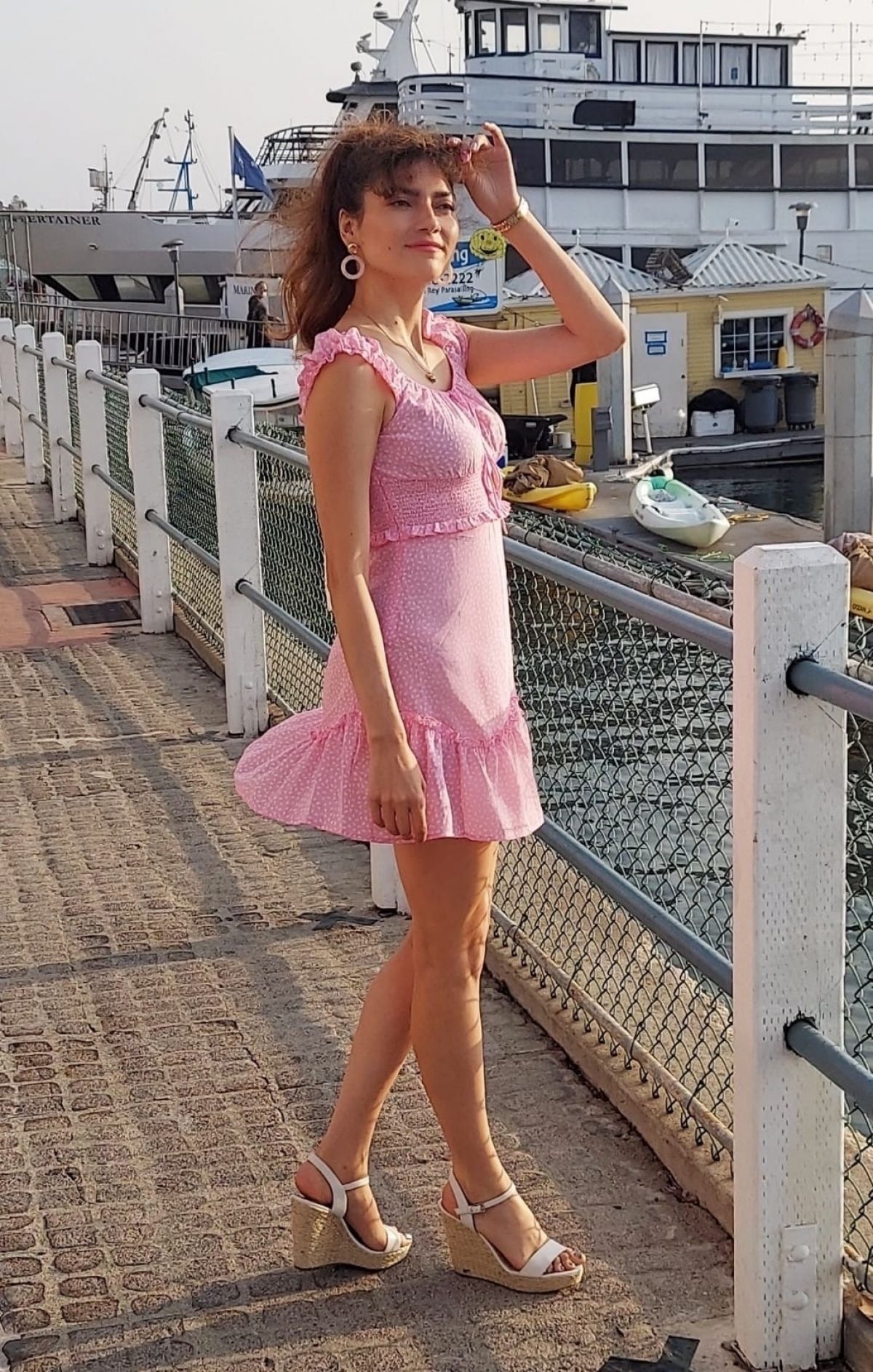 Blanca Blanco in Pink Short Dress Out at a Beach in Malibu 2020/11/22