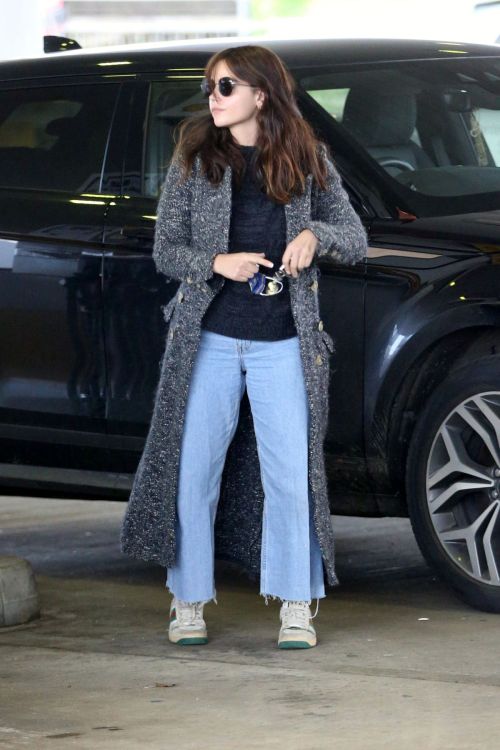 Jenna-Louise Coleman in Long Coat with Jeans at a Gas Station in London 2020/11/15 1