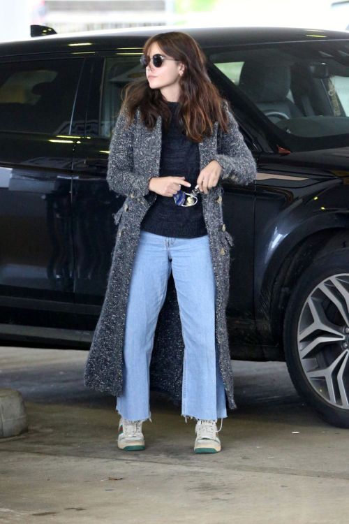 Jenna-Louise Coleman in Long Coat with Jeans at a Gas Station in London 2020/11/15 3