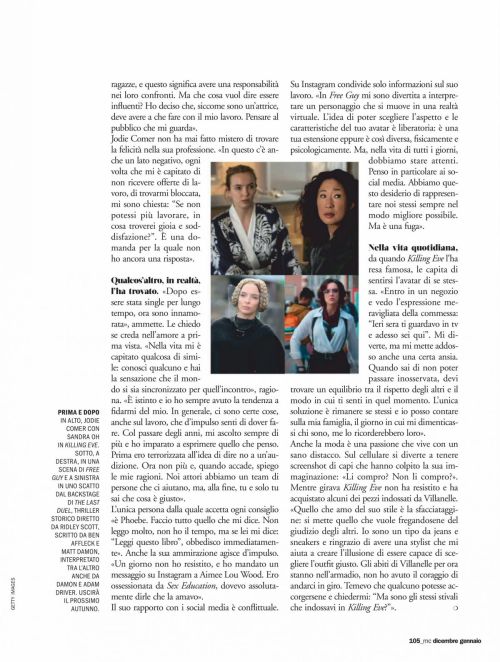 Jodie Comer in Marie Claire Magazine, Italy December 2020