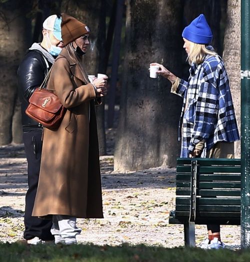 Melissa Satta seen in Long Coat Out with Friends in Milan 11/26/2020 1