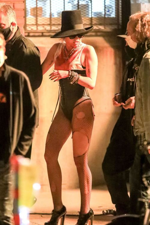 Miley Cyrus flashes her legs during Her Music Video Shoot in Brooklyn 10/01/2020