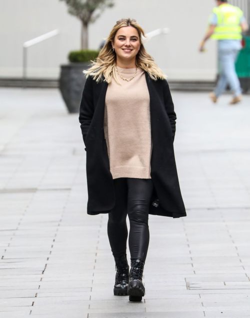 Sian Welby seen in Black Long Coat with Tights Leaves Global Studios in London 11/27/2020 3