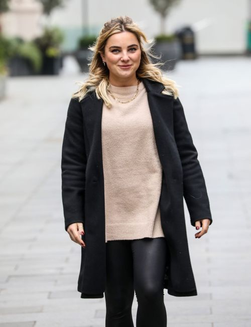 Sian Welby seen in Black Long Coat with Tights Leaves Global Studios in London 11/27/2020 3