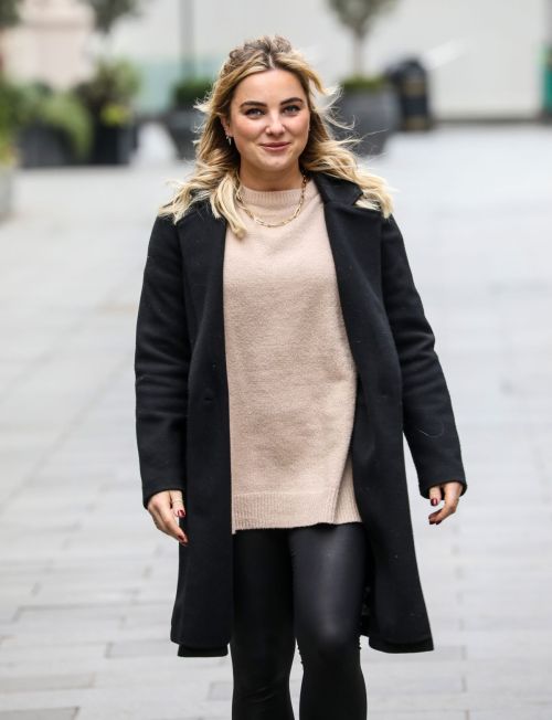Sian Welby seen in Black Long Coat with Tights Leaves Global Studios in London 11/27/2020 4
