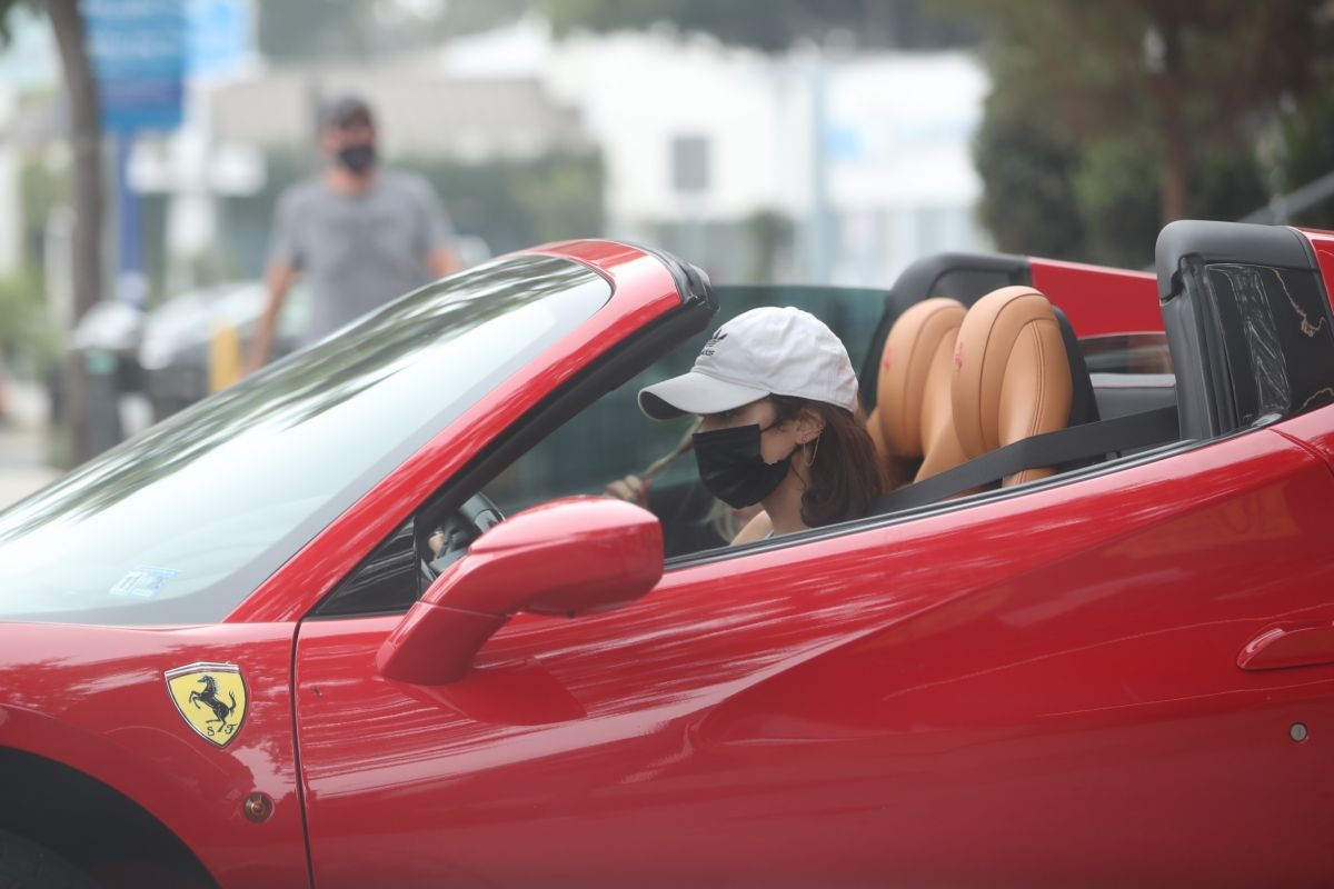 Vanessa Hudgens Drives Her Ferrari Out in West Hollywood 2020/11/23